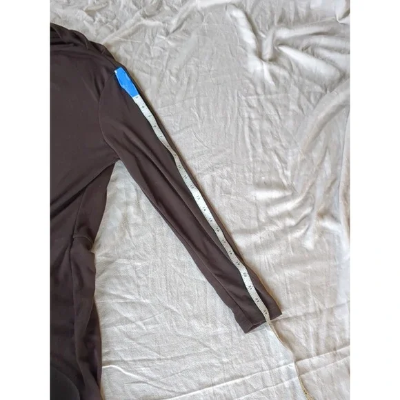 REISS Fleur Off The Shoulder Ruched Jersey Midi Dress Brown Long Sleeve Sz Large - Picture 12 of 15